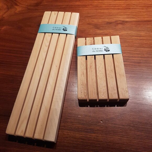 Lot of 22 Handmade Natural Cedar Wood Soap Tray Dish from Canada for resellers - Picture 5 of 5